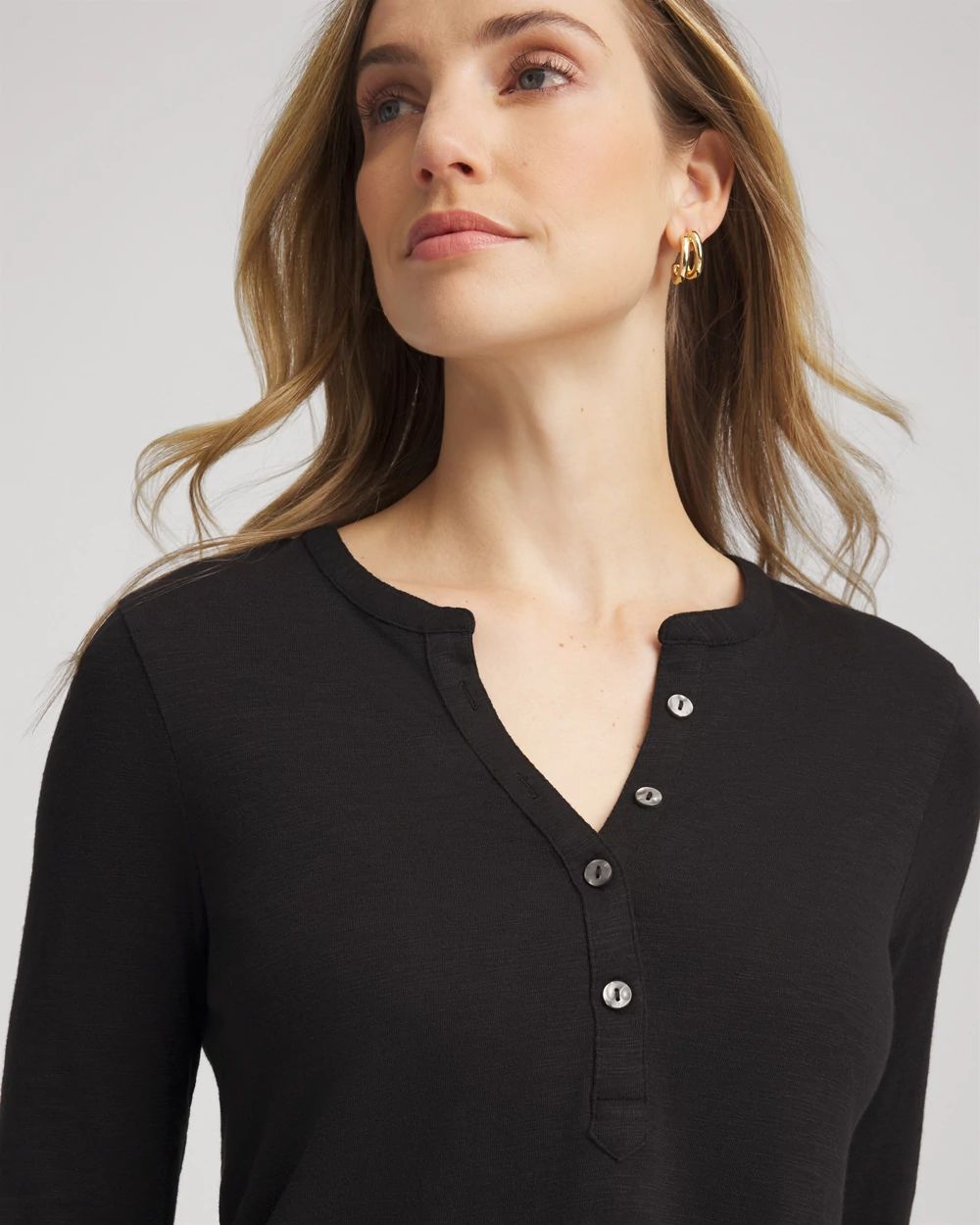 Cotton Slub Henley Tee | Chico's
